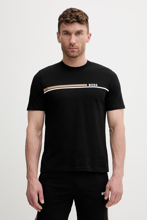 BOSS T-shirt lounge męski bawełniany Shirt czarny 50561470