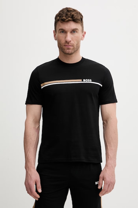 BOSS футболка lounge мужская хлопковая Shirt чёрная 50561470
