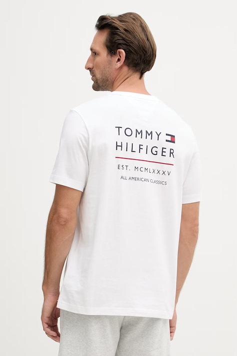 Tommy Hilfiger t-shirt ανδρικό βαμβακερό λευκό MW0MW42370