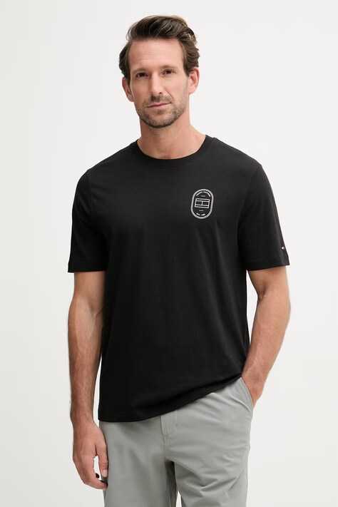 Tommy Hilfiger tricou pentru bărbați, din bumbac negru MW0MW42364
