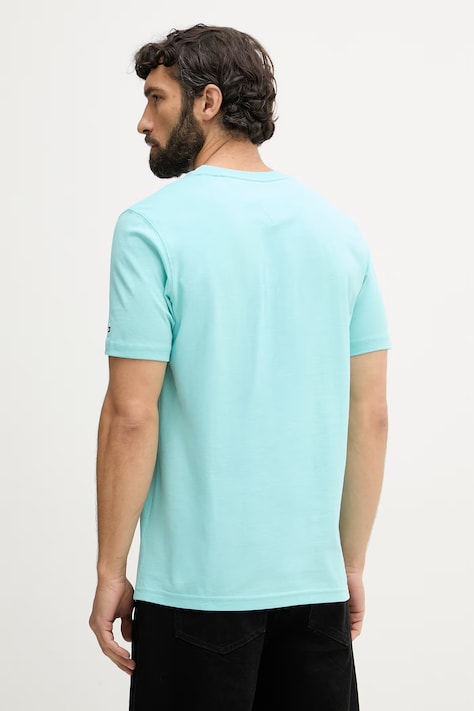 Tommy Hilfiger T-shirt męski bawełniany turkusowy MW0MW42385