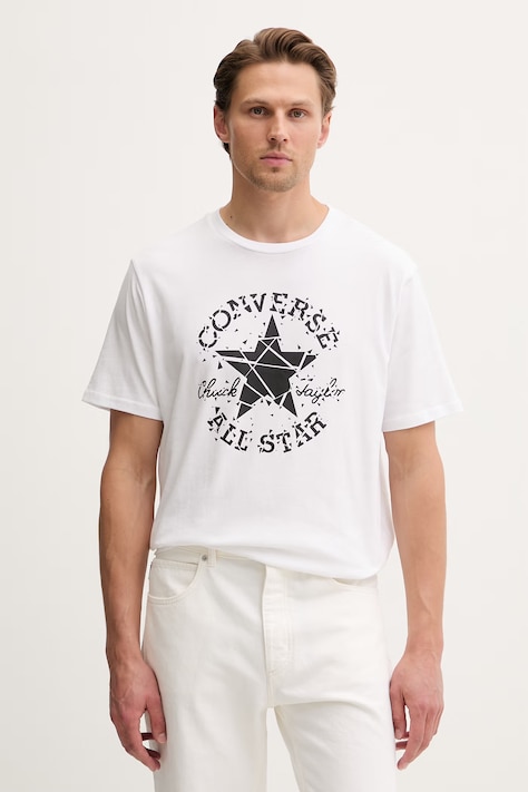 Converse T-shirt męski bawełniany biały CVM6T087