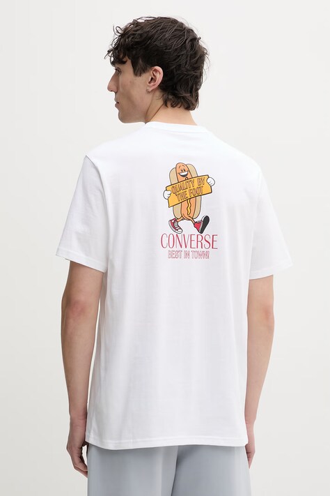 Converse t-shirt męski bawełniany biały CVM6T095