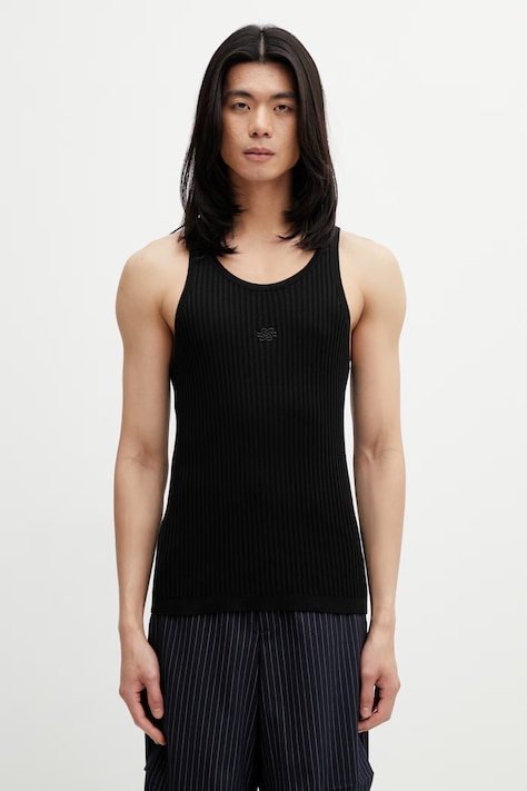 Filling Pieces Tank Top top swetrowy bawełniany męski czarny 412622500292.130