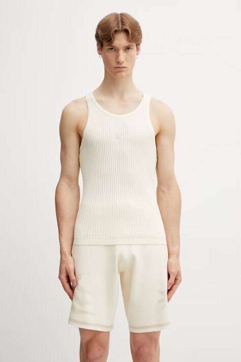 Filling Pieces Tank Top top bawełniany męski beżowy 412622500292.214