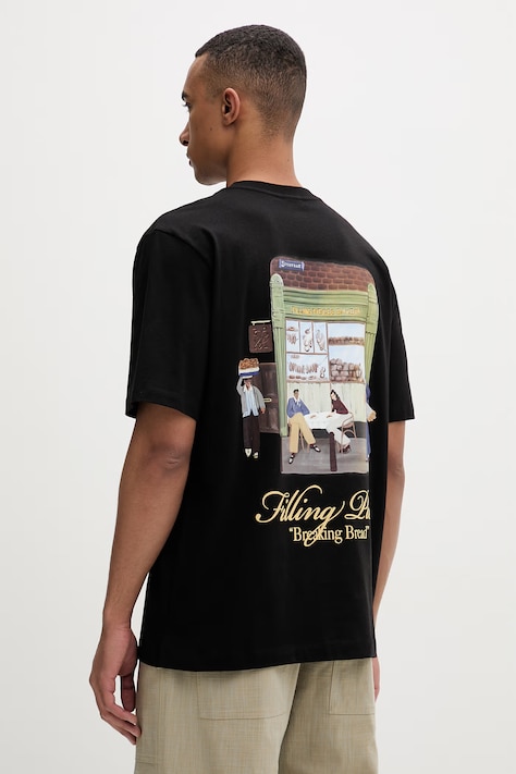 Filling Pieces pamut póló Bakery fekete, nyomott mintás, 412620500286.130