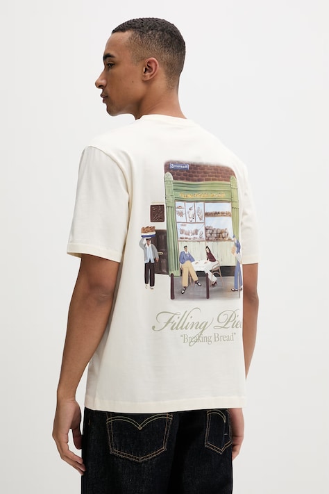 Filling Pieces t-shirt męski bawełniany Bakery beżowy 412620500286.214