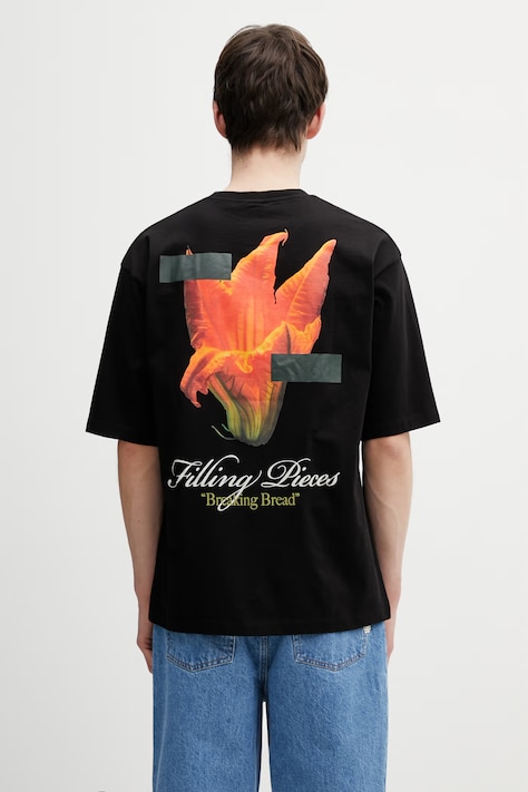 Filling Pieces t-shirt bawełniany Zucchini męski kolor czarny z nadrukiem 412620501289.130