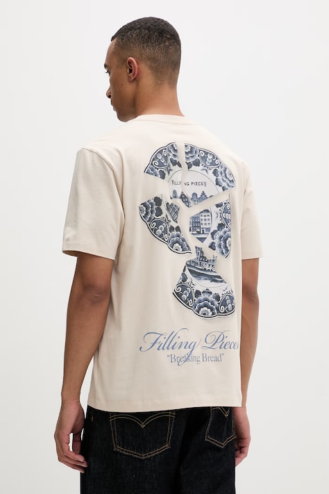 Filling Pieces t-shirt męski bawełniany Broken Plate beżowy 412620500321.292