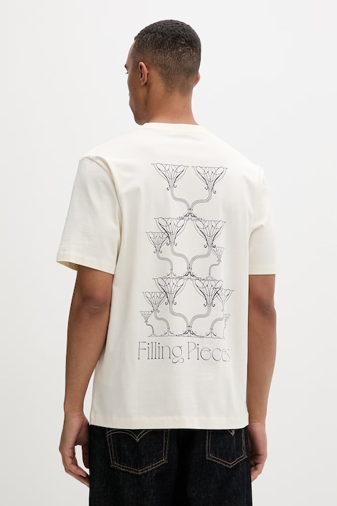 Filling Pieces t-shirt bawełniany Champagne męski kolor beżowy z nadrukiem 412620500288.214