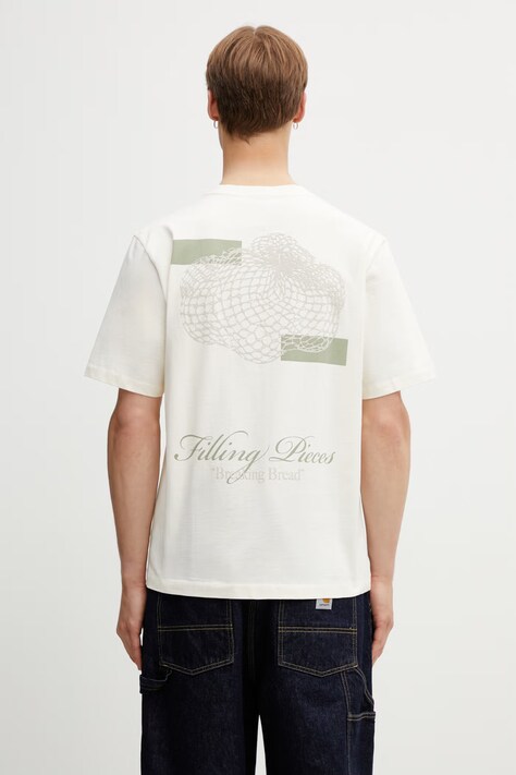 Filling Pieces Citrus t-shirt męski bawełniany beżowy 412620500290.214