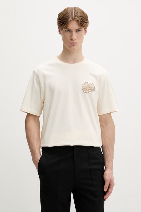 Filling Pieces T-shirt męski bawełniany Gowtu Tonal beżowy 422520500167.214