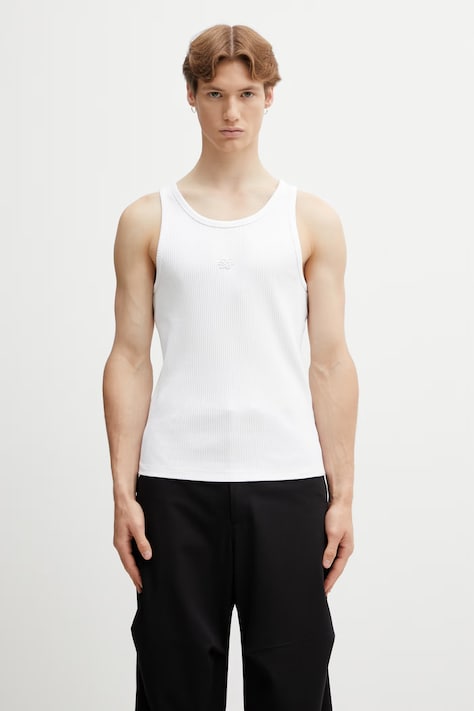 Filling Pieces Ribbed top bawełniany z elastanem męski biały 412622500331.110