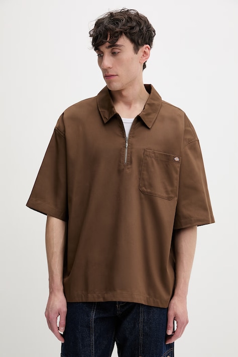 Dickies Πόλο ανδρικό καφέ DK0A88PI0TB1