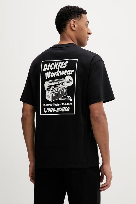 Dickies t-shirt bawełniany męski kolor czarny z nadrukiem DK0A8853BLK1