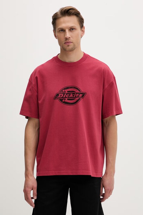 Dickies t-shirt da uomo in cotone rossa DK0A88GNL331