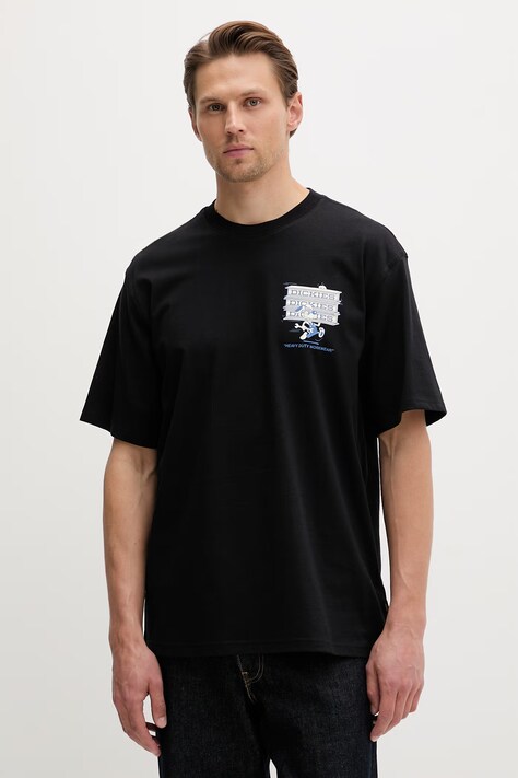 Dickies t-shirt ανδρικό βαμβακερό μαύρο DK0A88JHBLK1