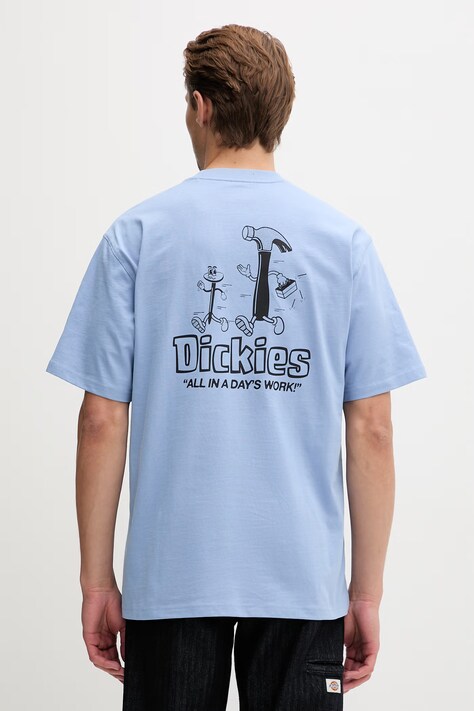 Dickies t-shirt da uomo in cotone blu DK0A88GEL391