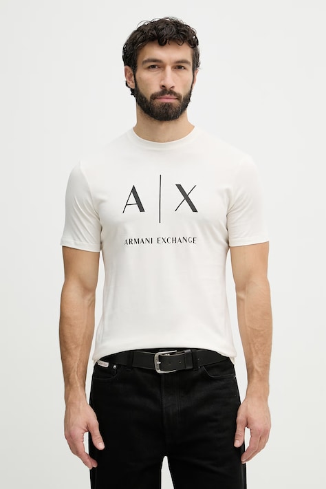 Armani Exchange majica za muškarce od pamuka bež XM002683 AF10356