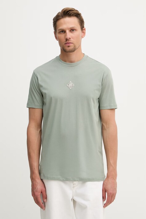 Armani Exchange t-shirt męski bawełniany zielony XM002454 AF10358