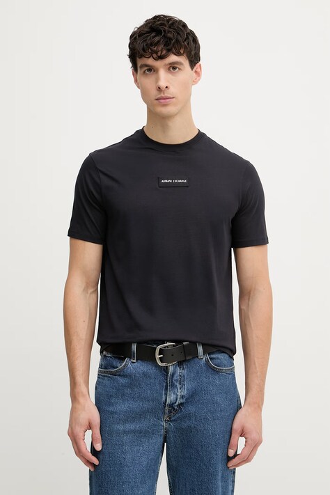Armani Exchange t-shirt męski bawełniany granatowy XM002471