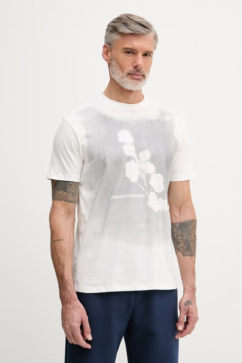 Armani Exchange tričko pánske bavlnené biele XM002479 AF10358