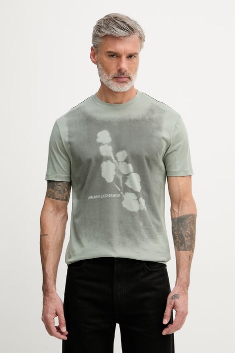 Armani Exchange tričko pánske bavlnené zelené XM002479