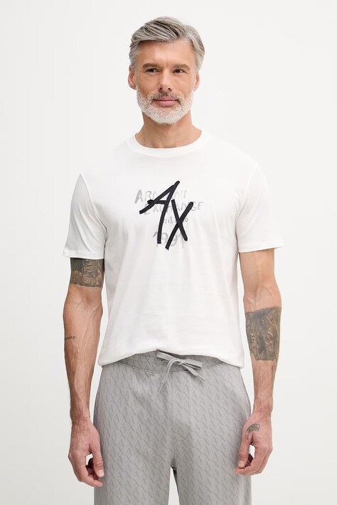 Armani Exchange tričko pánske bavlnené biele XM002482 AF10356