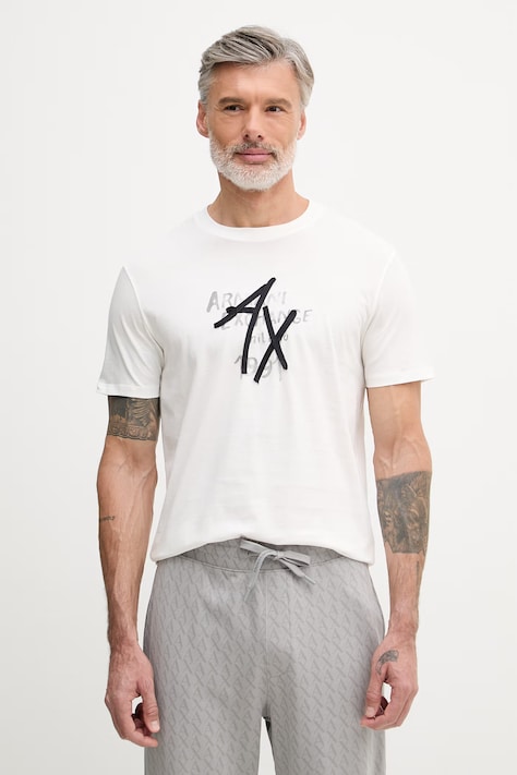 Armani Exchange tričko pánske bavlnené biele XM002482 AF10356