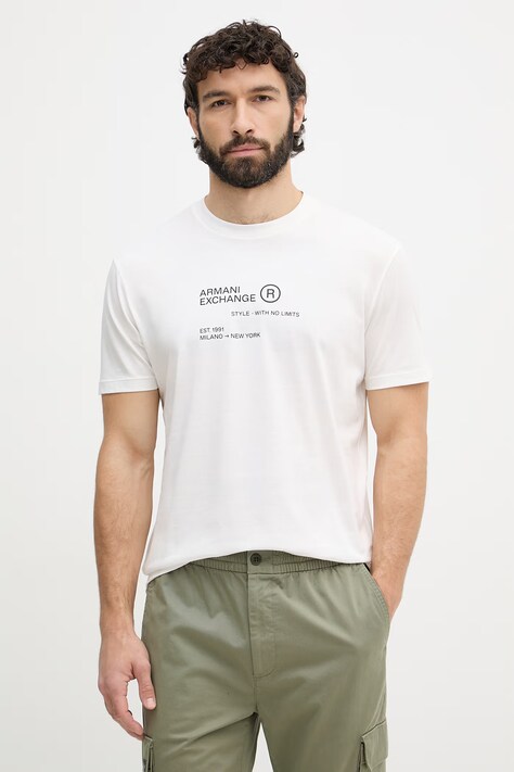 Armani Exchange T-shirt męski bawełniany biały XM002490 AF10358