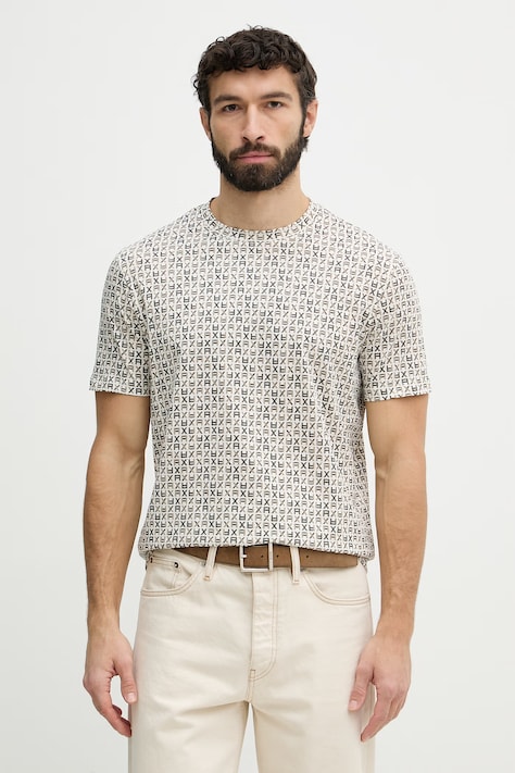 Armani Exchange t-shirt męski bawełniany beżowy XM002778 AF10356