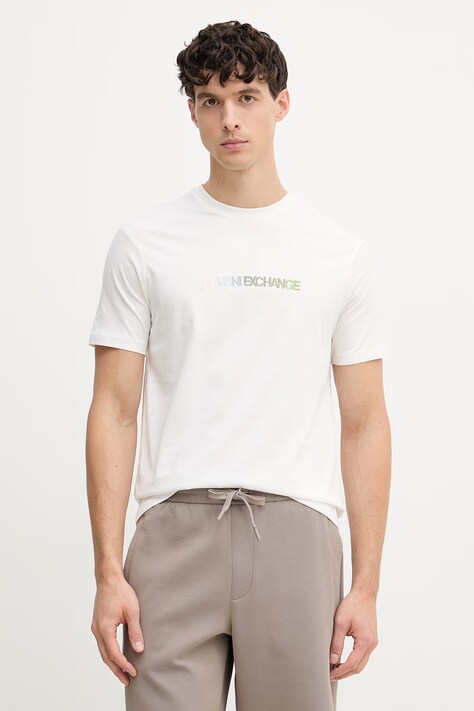 Armani Exchange kratka majica moška bombažna bela XM002785 AF10358