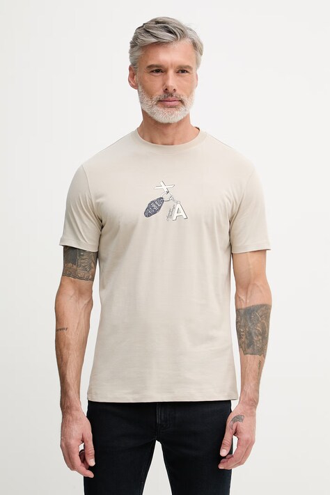 Armani Exchange basic tričko dámske bavlnené béžové XM002791 AF10356