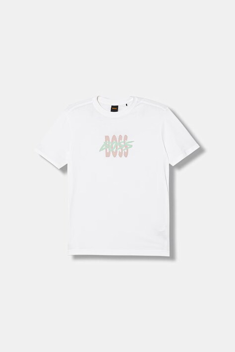 BOSS Orange футболка для мужчин из хлопка белая 50561850