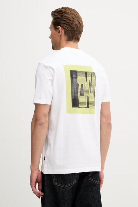 BOSS Orange t-shirt męski bawełniany beżowy 50561872