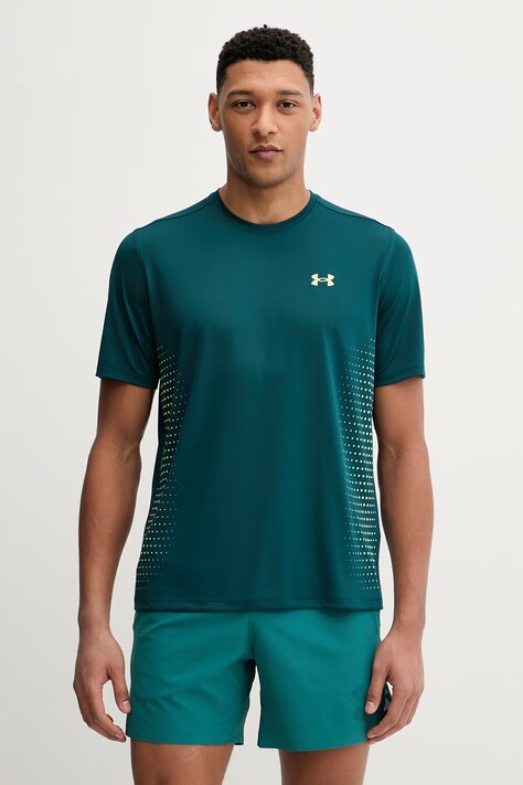 Under Armour t-shirt treningowy Tech męski kolor zielony z nadrukiem 6009833