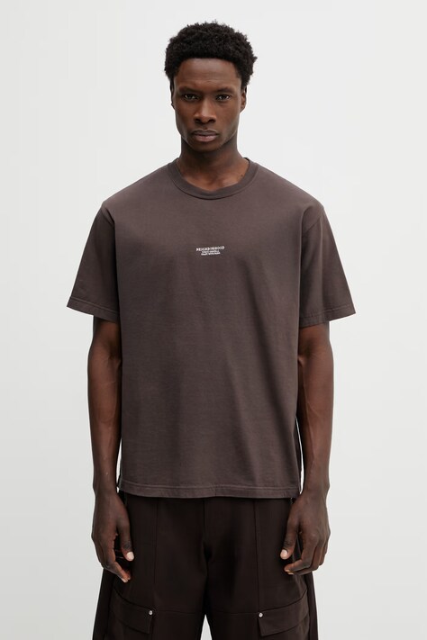 Pamučna majica NEIGHBORHOOD TEE SS.12 boja: smeđa, s aplikacijom, 252PCNH.ST12