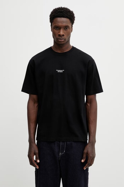 NEIGHBORHOOD t-shirt in cotone TEE SS.12 uomo colore nero con applicazione 252PCNH.ST12
