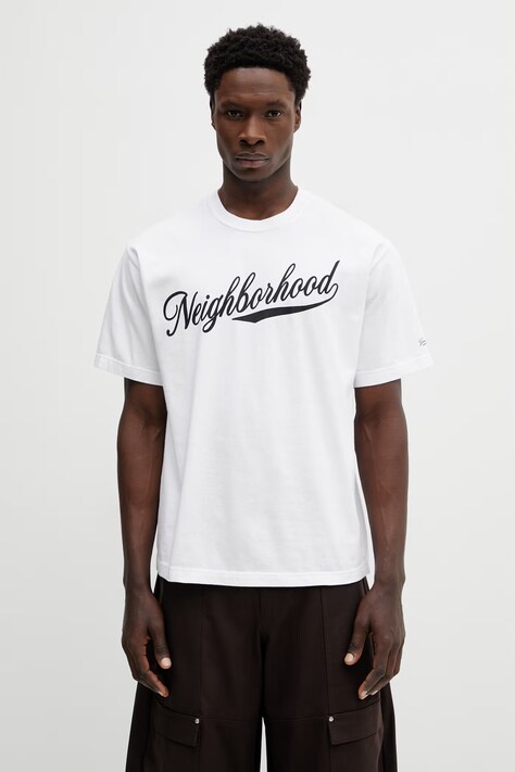 NEIGHBORHOOD t-shirt bawełniany TEE SS.2 męski kolor biały z nadrukiem 252PCNH.ST02