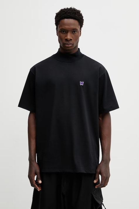 Needles t-shirt męski kolor czarny gładki SX448