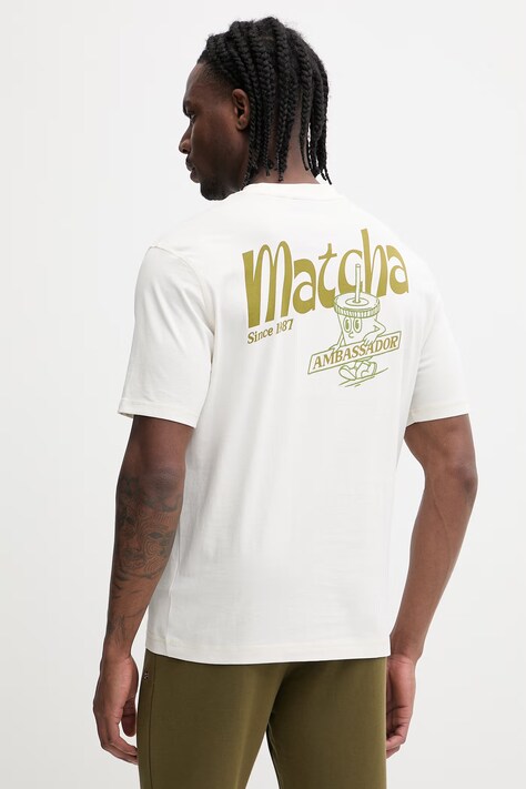 Napapijri t-shirt bawełniany S-SOL męski kolor beżowy z nadrukiem NP0A4I13FX11