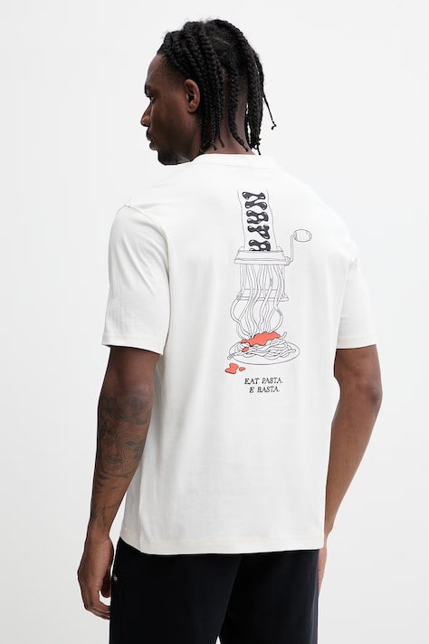 Napapijri t-shirt bawełniany S-SOL męski kolor beżowy z nadrukiem NP0A4I13N1A1