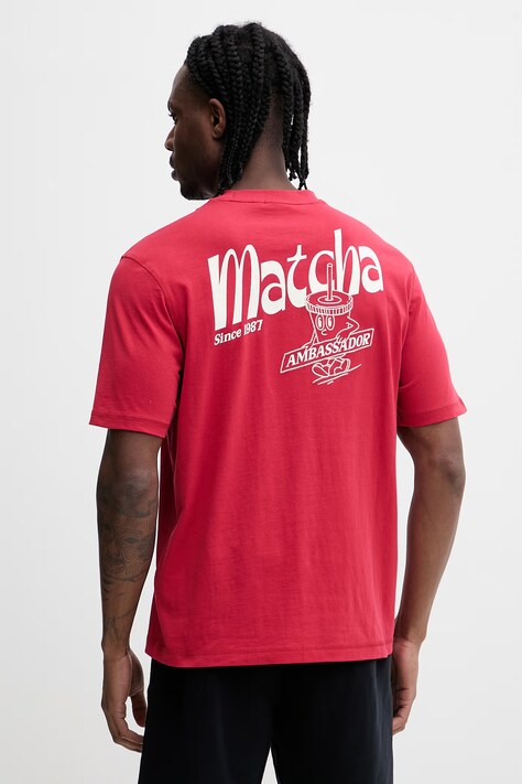 Napapijri t-shirt bawełniany S-SOL męski kolor czerwony z nadrukiem NP0A4I13RAQ1