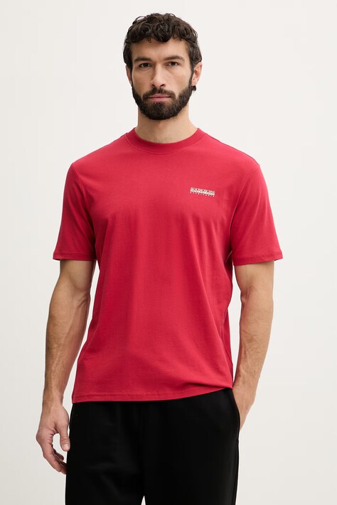 Napapijri t-shirt męski bawełniany SMALL BOX czerwony NP0A88TRRAQ1