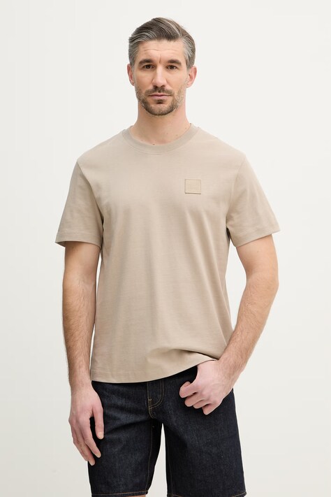 Joop! t-shirt bawełniany męski kolor brązowy gładki 30101979