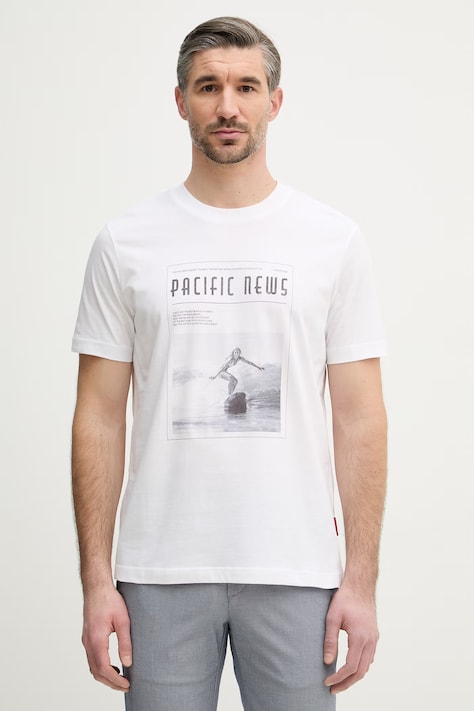 Joop! t-shirt bawełniany męski kolor biały z nadrukiem 30101984