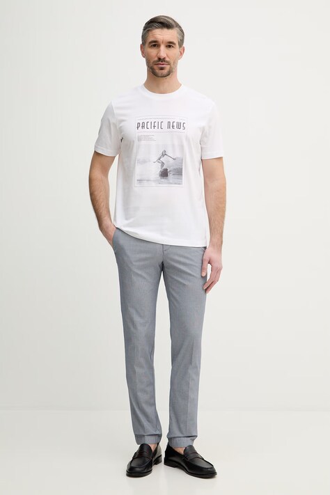 Joop! t-shirt bawełniany męski kolor biały z nadrukiem 30101984