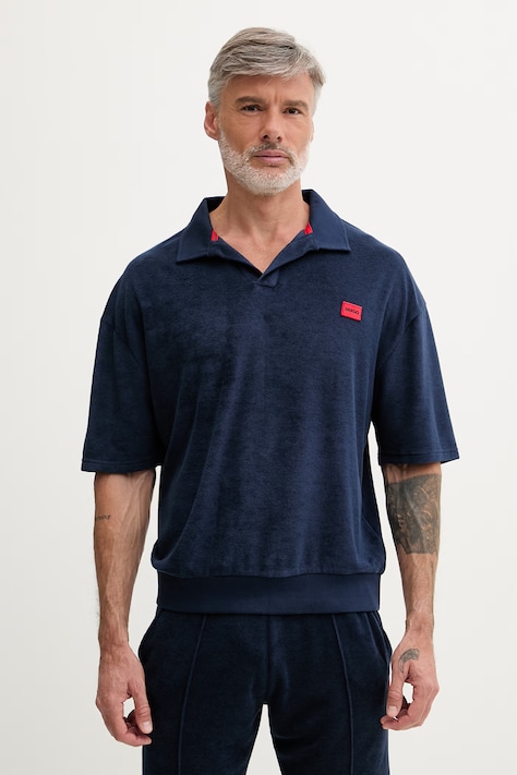 HUGO férfi pamut póló TERRANCE POLO SHIRT sötétkék 50559744