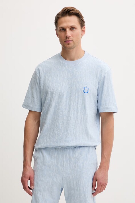 HUGO Blue t-shirt ανδρικό βαμβακερό Nagutee μπλε 50557808