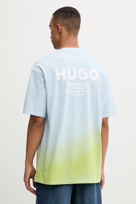 HUGO Blue T-shirt męski bawełniany Nalono_F niebieski 50560732